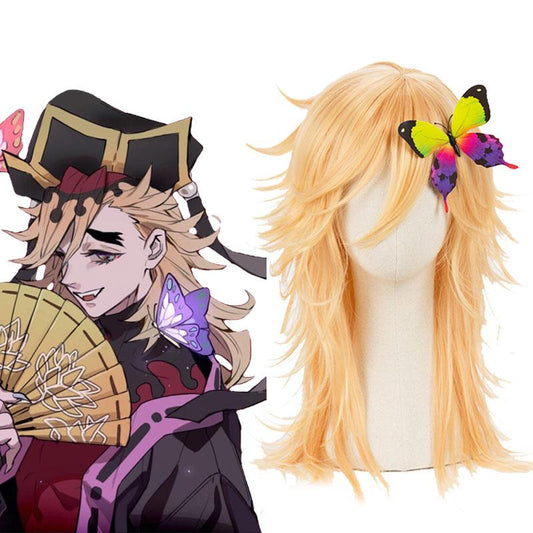 Demon slayer Douma Blonde Long Cosplay Wigs