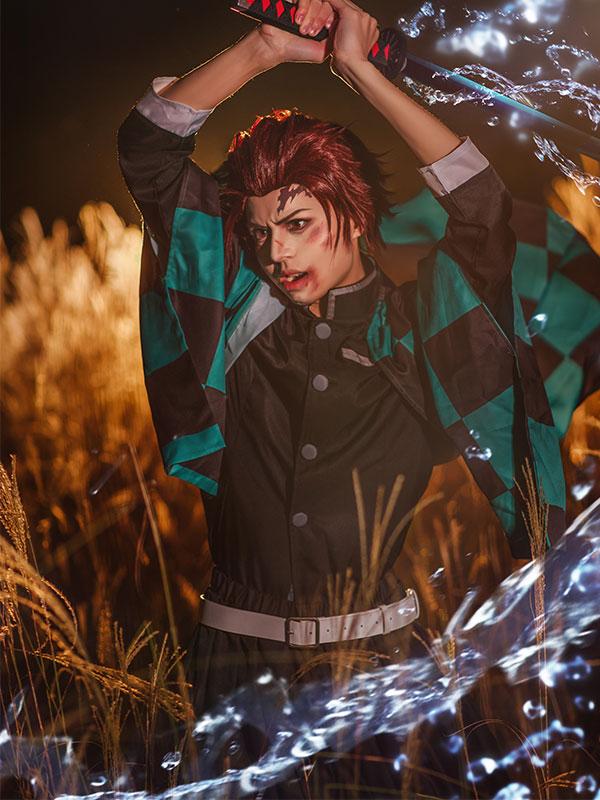 Demon Slayer  Kimetsu no Yaiba Tanjirou Kamado kimono Cosplay Costume
