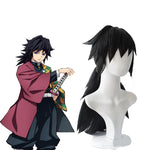 Demon Slayer  Kimetsu no Yaiba Tomioka Giyuu Black Long Cosplay Wigs