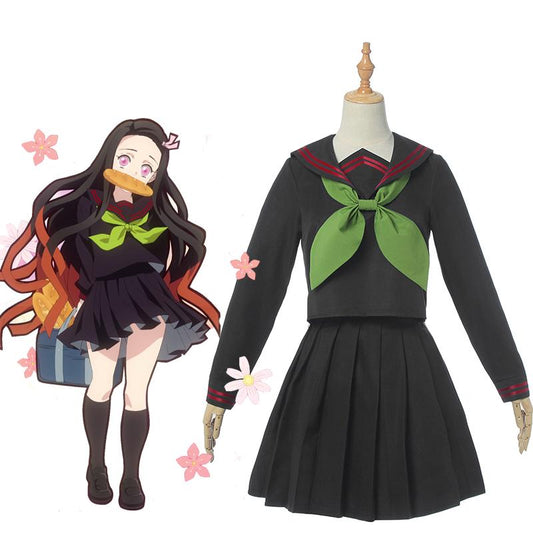 Demon Slayer Nezuko Kamado School Uniform Cosplay Costume