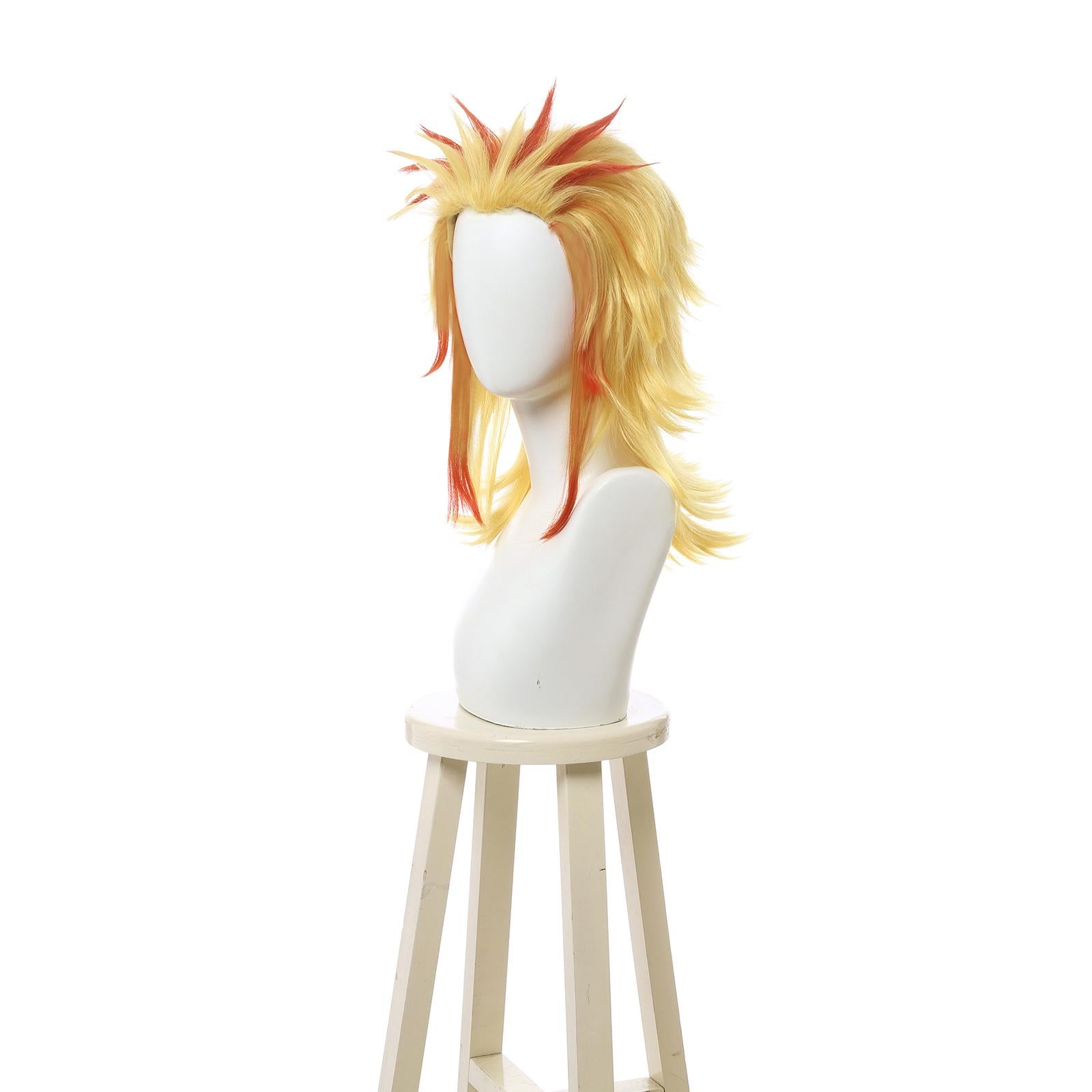 Demon Slayer  Rengoku Kyoujurou Yellow Mixed Red Ponytail Cosplay Wigs