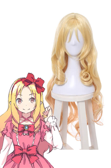 Eromanga Sensei Elf Yamada Long Golden Anime Cosplay Girls Wigs