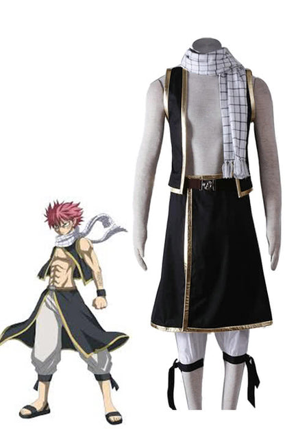 Fairy Tail Natsu Dragneel Cosplay Costume Black Suit 1nd