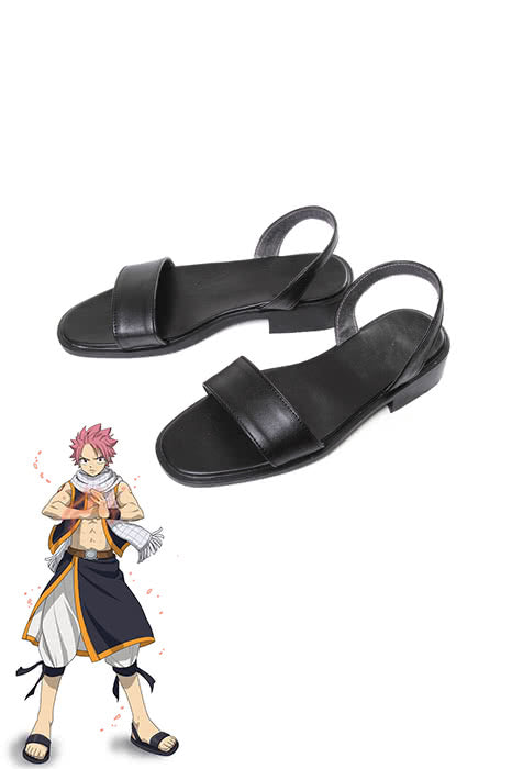 Fairy Tail Anime Natsu Dragneel Black Cosplay Shoes