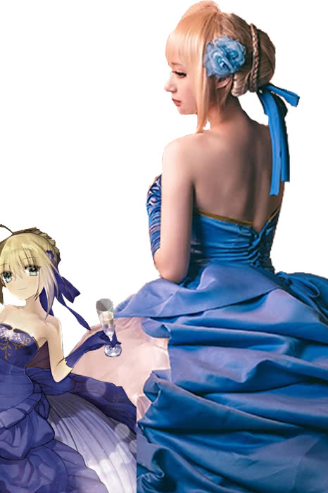 Fate 10th Anniversary Saber Cosplay Costumes Evening Dresses