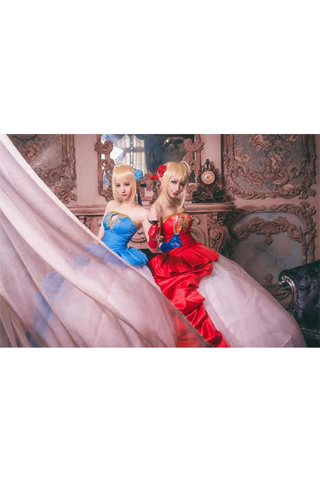 Fate 10th Anniversary Saber Cosplay Costumes Evening Dresses
