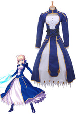 Fate Stay Saber Night Rin Deep Blue Dress Cosplay Costume Customized