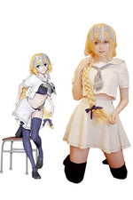 Fate/Grand Order Fate Go Jeanne d'Arc White Uniform Cosplay Costumes