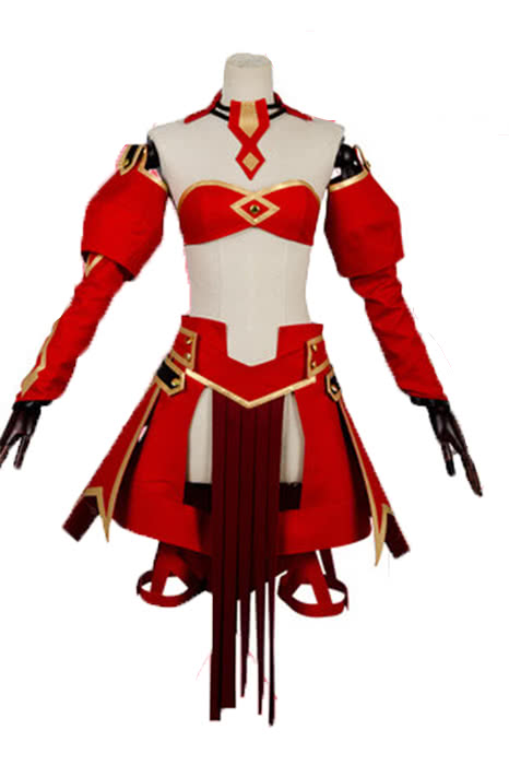Fate/Apocrypha Aka no Saber Red Anime Cosplay Costumes