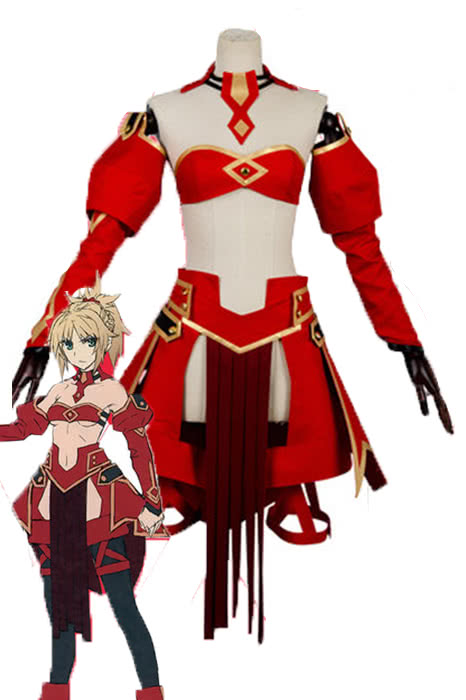 Fate/Apocrypha Aka no Saber Red Anime Cosplay Costumes