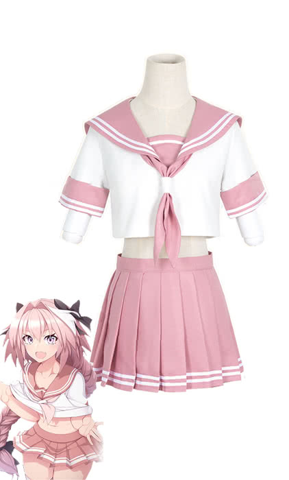 Fate/Apocrypha Fate Grand Order FGO Astolfo Pink Uniform Cosplay Costumes