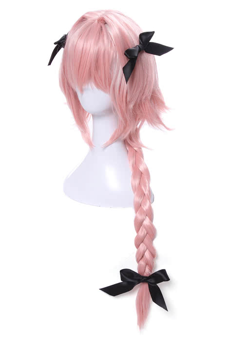 Fate Apocrypha Astolfo Pink Long Braid Cosplay Wigs 