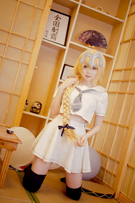 Fate/Grand Order Fate Go Jeanne d'Arc White Uniform Cosplay Costumes