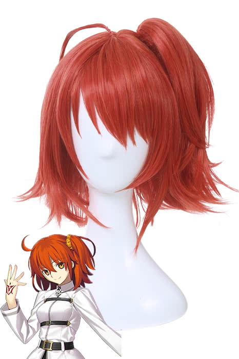 Fate/Grand Order Grand Master Olgamally Animusphere Short Straight Orange Red Synthetic Female Cosplay Wigs