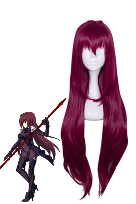 Fate/Grand Order Lancer Scáthach Long Purple Red Cosplay Party Woman Wigs