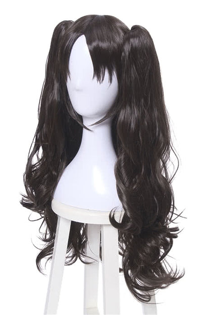 Fate Grand Order Tohsaka Rin Black Brown Long Curly Game Cosplay Wigs