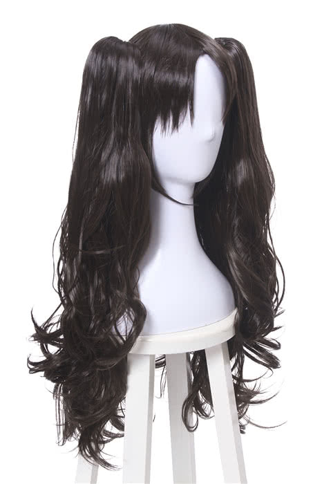 Fate Grand Order Tohsaka Rin Black Brown Long Curly Game Cosplay Wigs