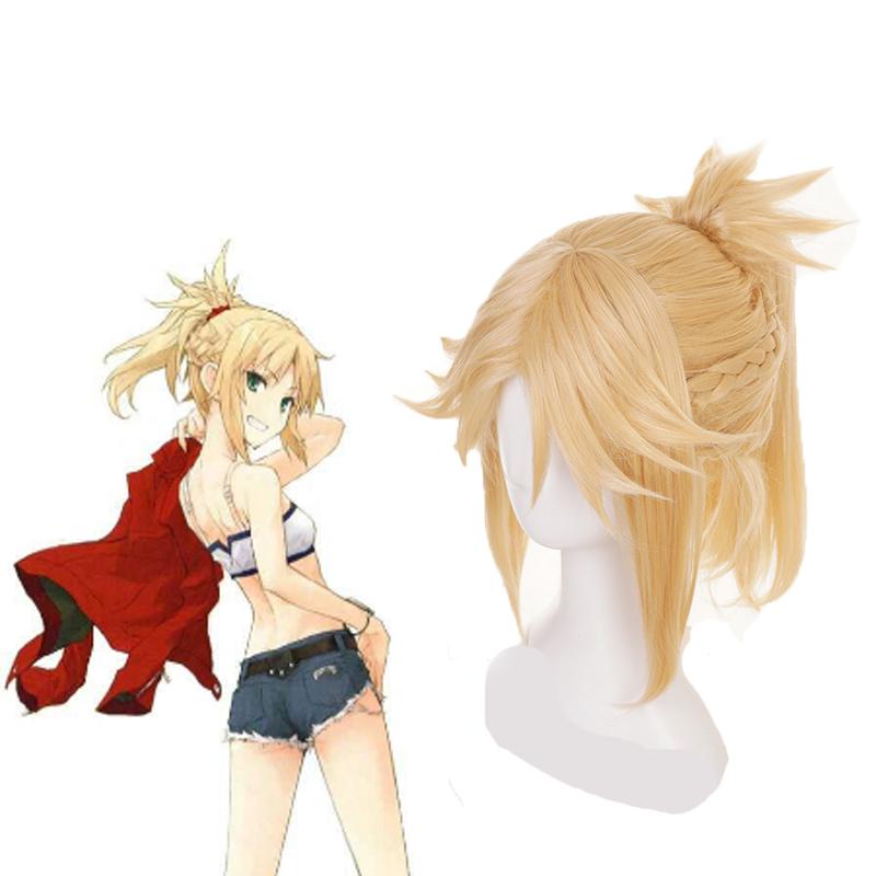 FateApocrypha FGO Saber Mordred Blonde Cosplay Wigs