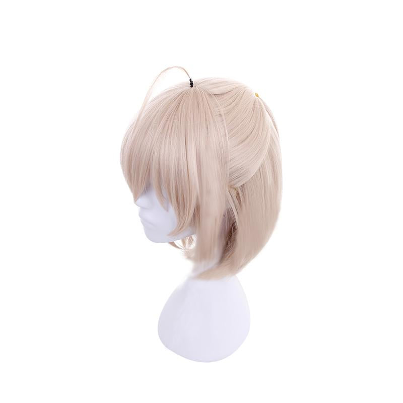 FateGrand Order Okita Souji Saber Blonde Medium Length Cosplay Wigs