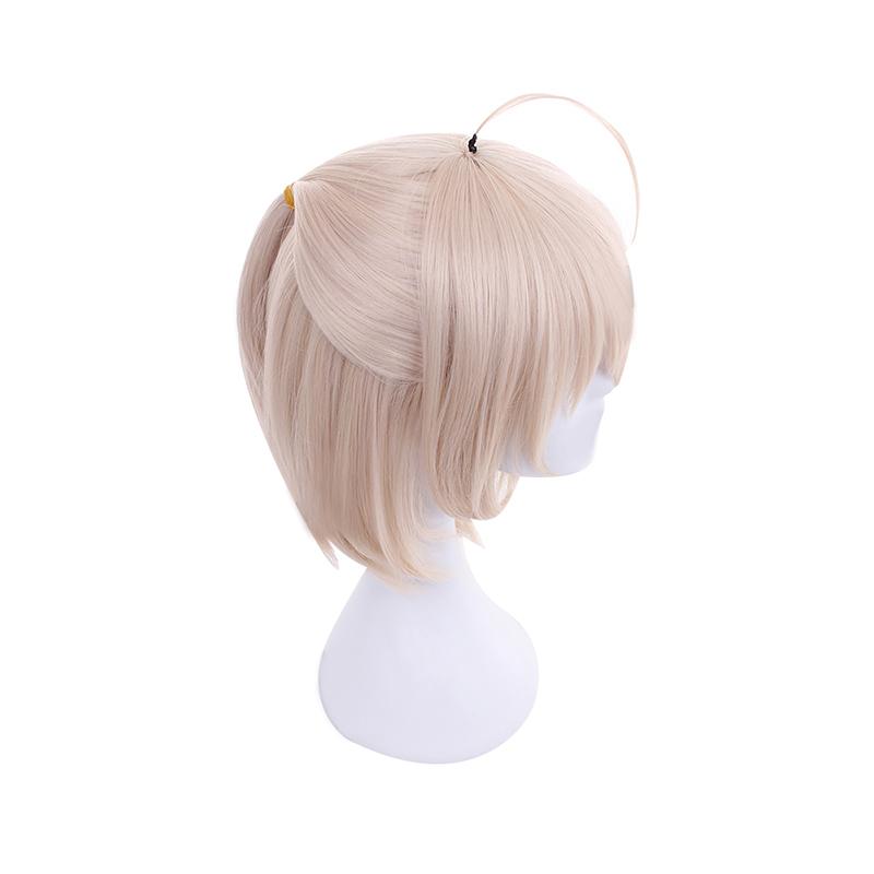 FateGrand Order Okita Souji Saber Blonde Medium Length Cosplay Wigs