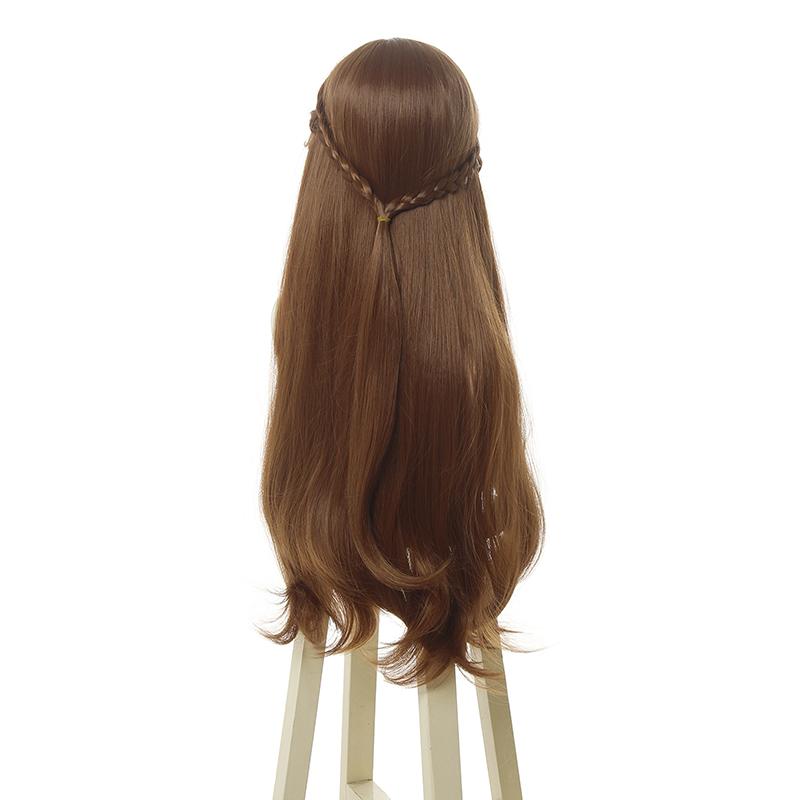 Film Anna Long Curly Brown Cosplay Wigs 