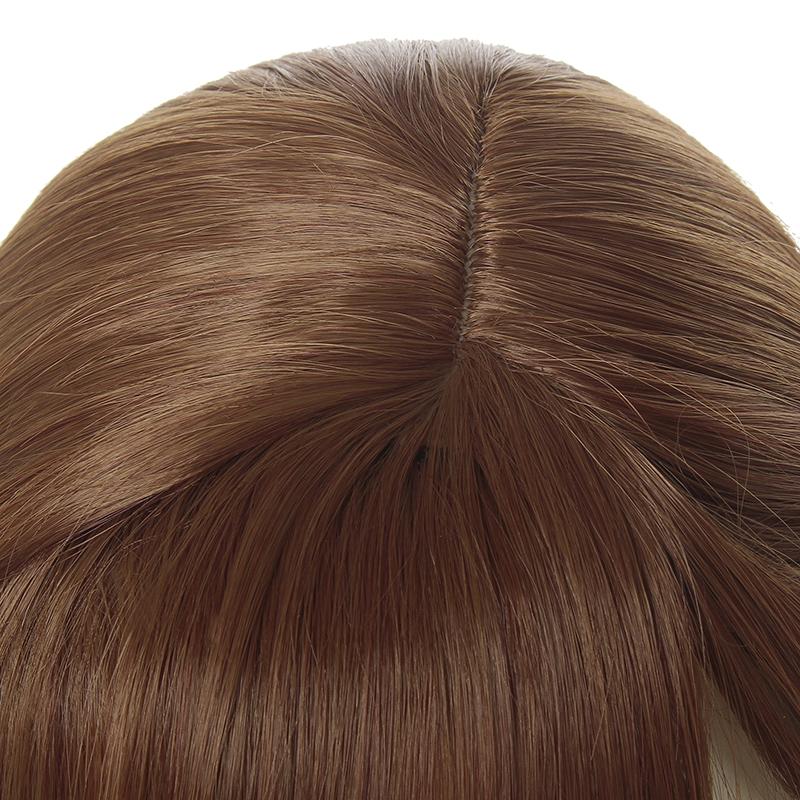 Film Anna Long Curly Brown Cosplay Wigs 