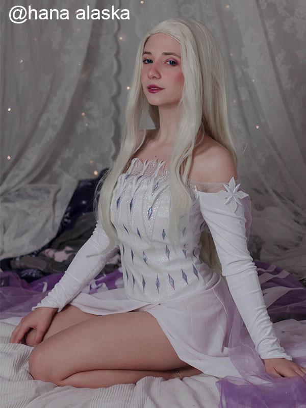 Film Elsa Blonde Long Cosplay Wigs