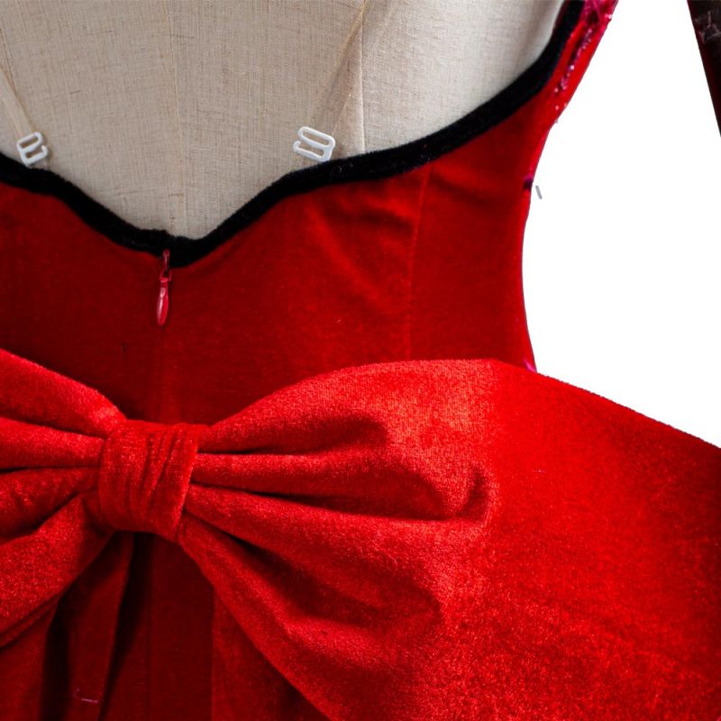 Final Fantasy VII 7 Aerith Red Dress Cosplay Costume