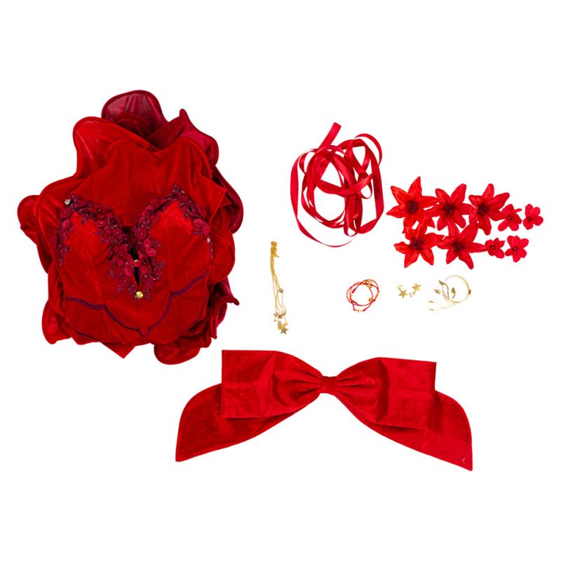Final Fantasy VII 7 Aerith Red Dress Cosplay Costume