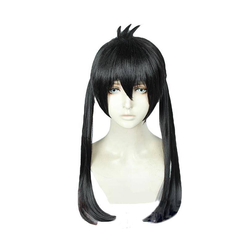 Fire Force Kotatsu Tamaki  Black Long Dual horsetail Cosplay Wigs