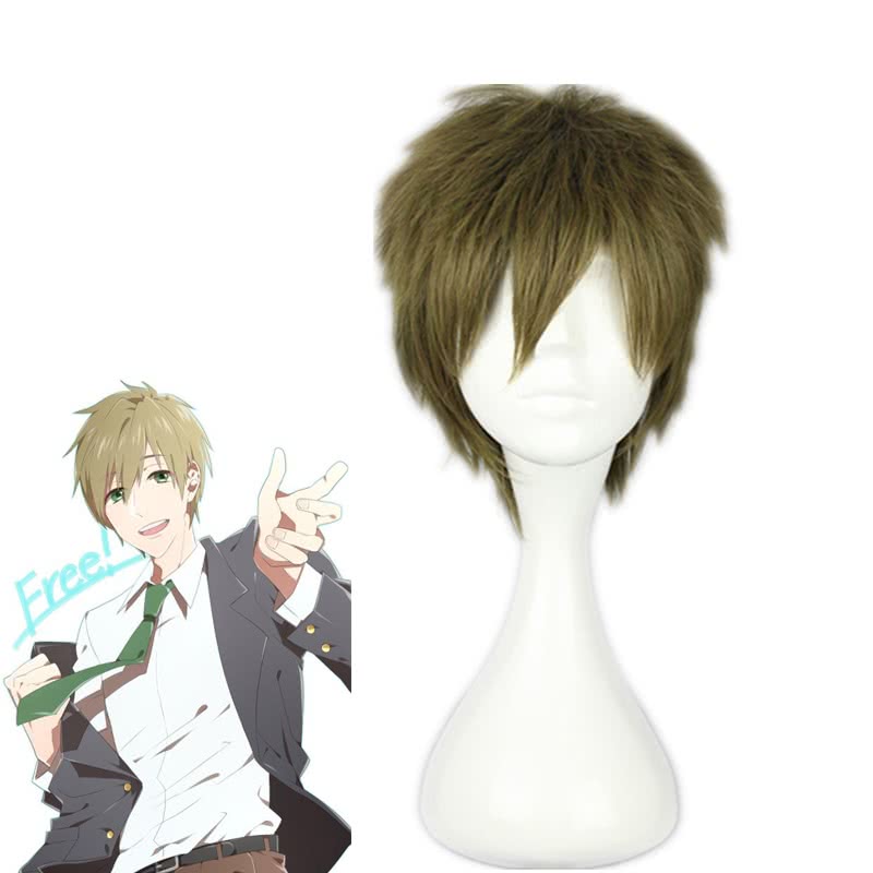 Free! Iwatobi Swim Club Tachibana Makoto Green Short Cosplay Wig