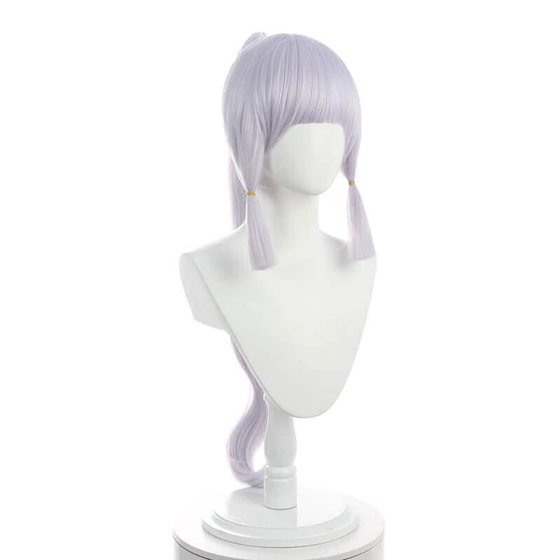 Game Genshin Impact Ayaka Gray Mixed Blue Long Ponytail Cosplay Wigs