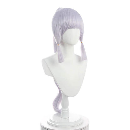 Game Genshin Impact Ayaka Gray Mixed Blue Long Ponytail Cosplay Wigs