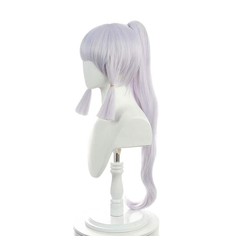Game Genshin Impact Ayaka Gray Mixed Blue Long Ponytail Cosplay Wigs