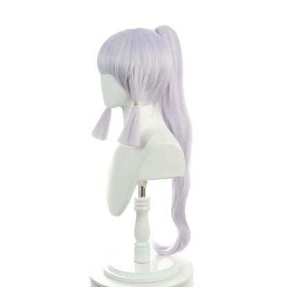 Game Genshin Impact Ayaka Gray Mixed Blue Long Ponytail Cosplay Wigs
