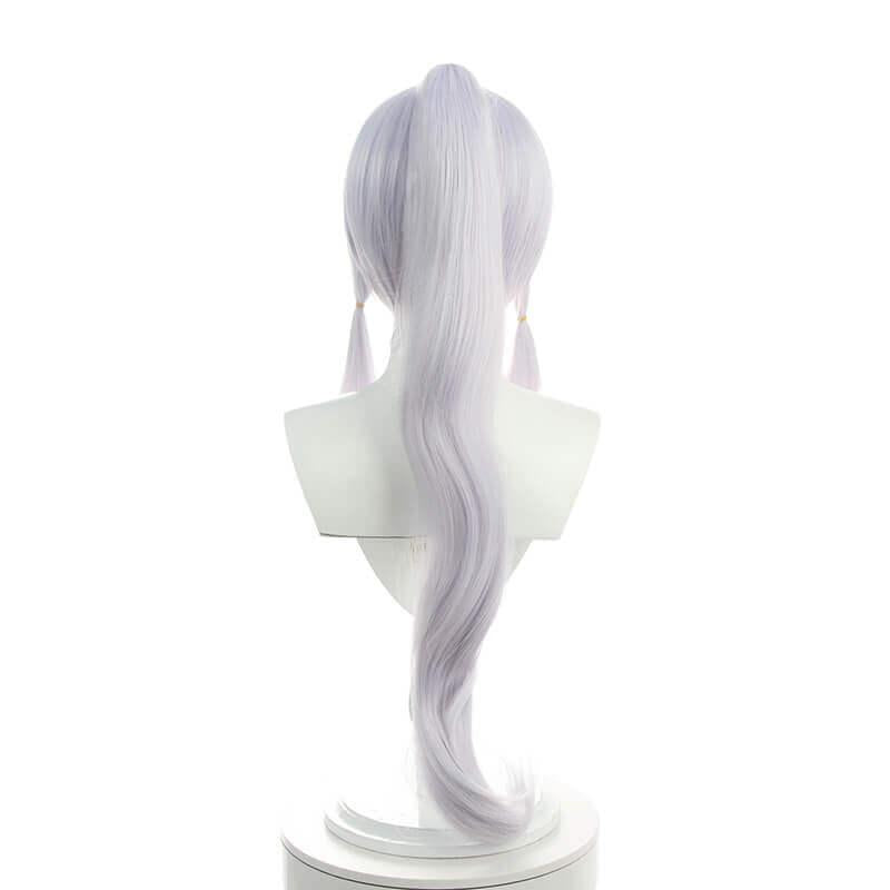 Game Genshin Impact Ayaka Gray Mixed Blue Long Ponytail Cosplay Wigs