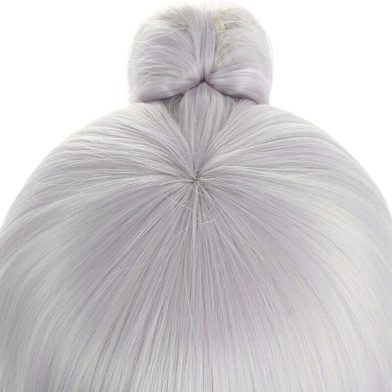 Game Genshin Impact Ayaka Gray Mixed Blue Long Ponytail Cosplay Wigs