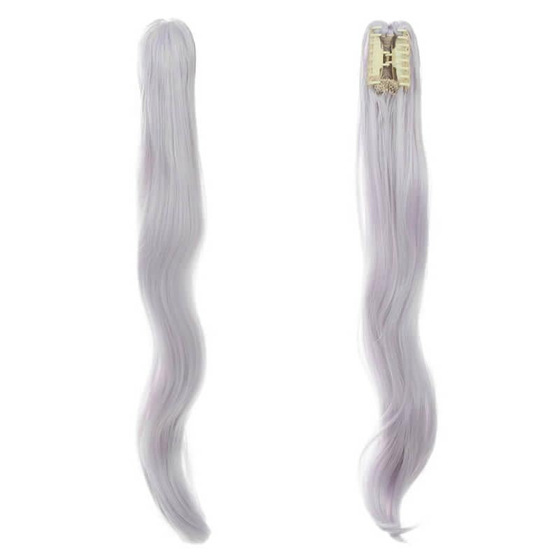 Game Genshin Impact Ayaka Gray Mixed Blue Long Ponytail Cosplay Wigs