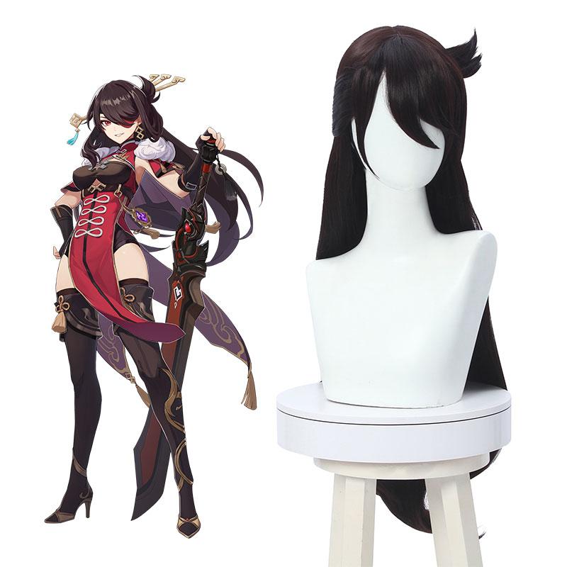 Game Genshin Impact Beidou Brown Long Cosplay Wigs