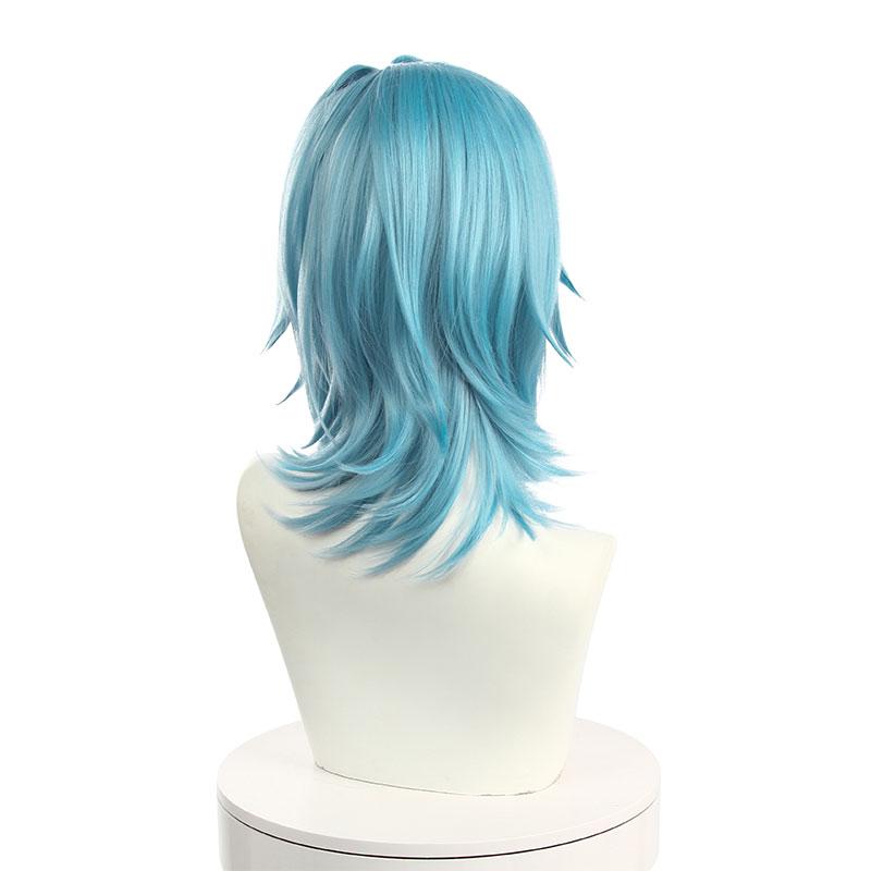 Game Genshin Impact Eula Blue Mixed White Cosplay Wigs