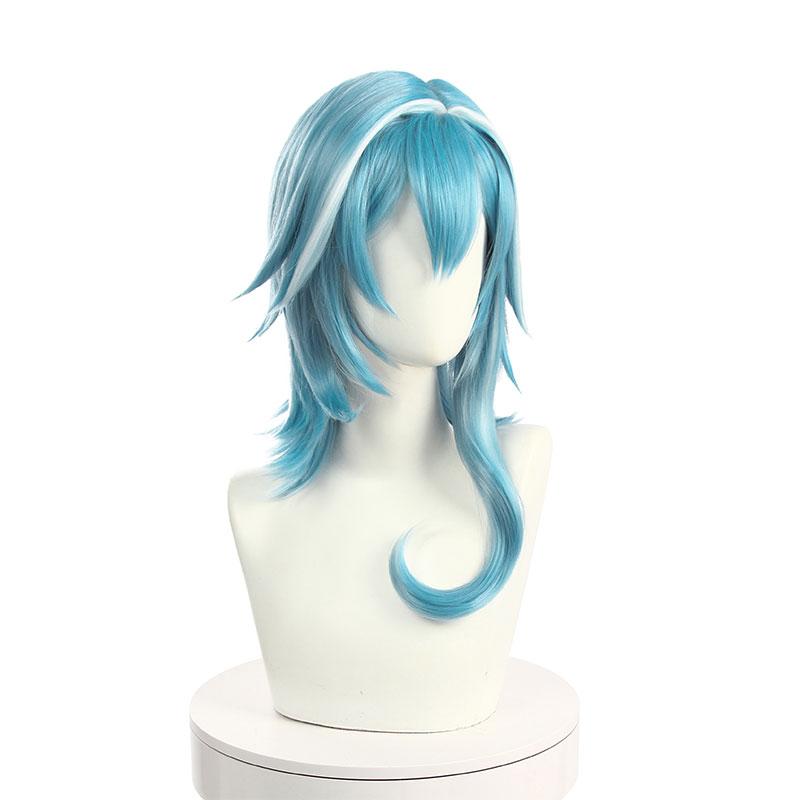 Game Genshin Impact Eula Blue Mixed White Cosplay Wigs