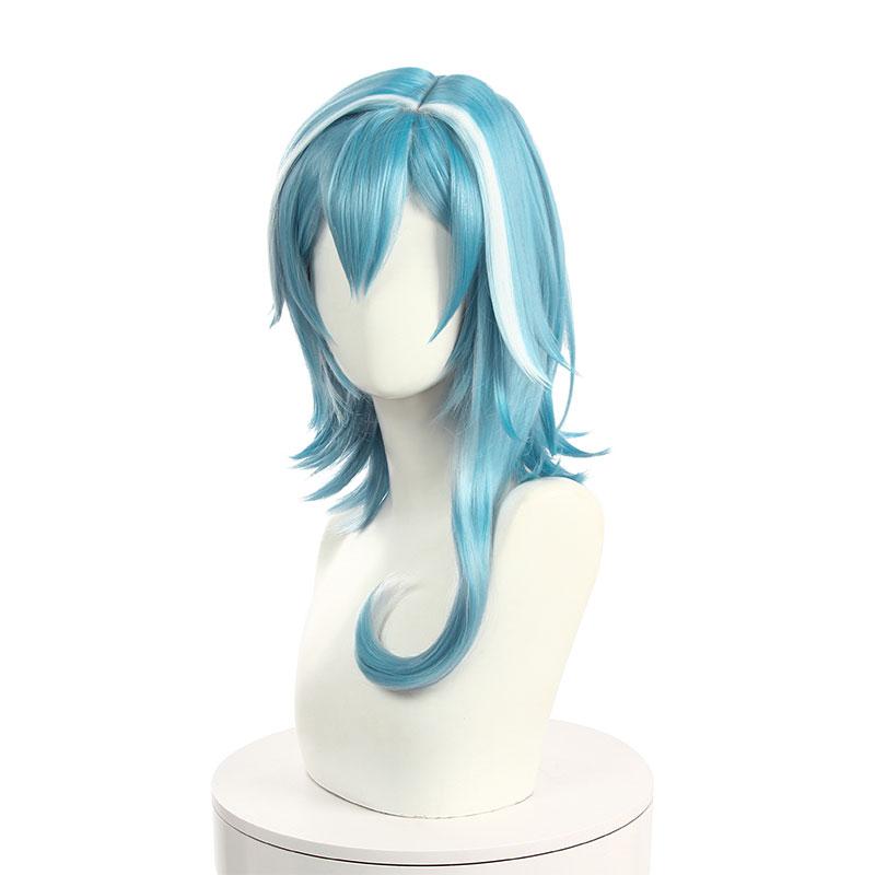 Game Genshin Impact Eula Blue Mixed White Cosplay Wigs
