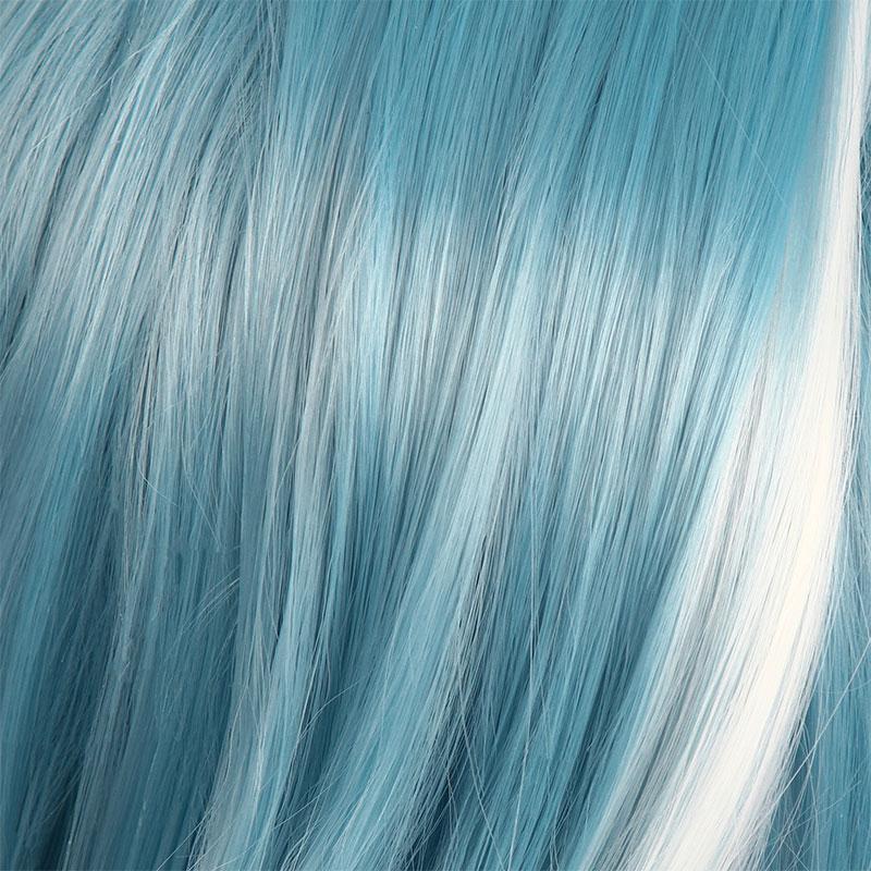 Game Genshin Impact Eula Blue Mixed White Cosplay Wigs
