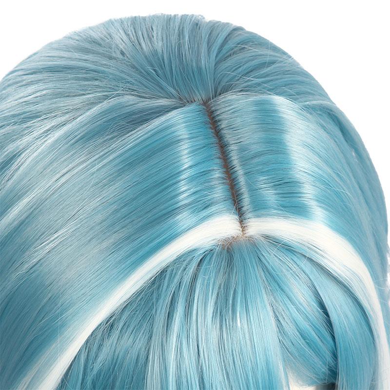 Game Genshin Impact Eula Blue Mixed White Cosplay Wigs