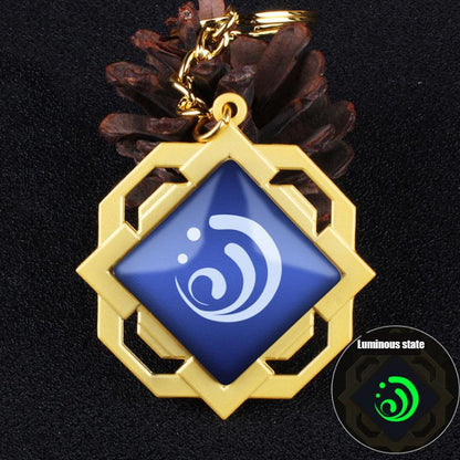 Game Genshin Impact  Eye of God Vision 14 Style Florescent Light Keychain 