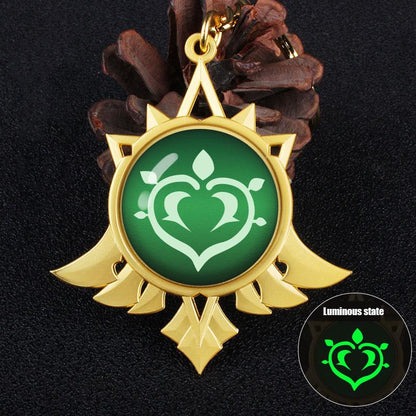 Game Genshin Impact  Eye of God Vision 14 Style Florescent Light Keychain 