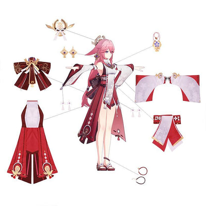 Game Genshin Impact Guuji Yae Cosplay Costume