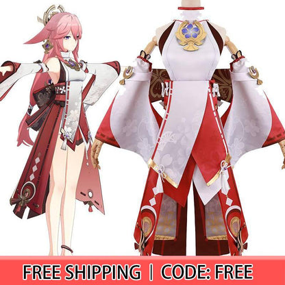Genshin Impact Guuji Yae Miko Cosplay Costume