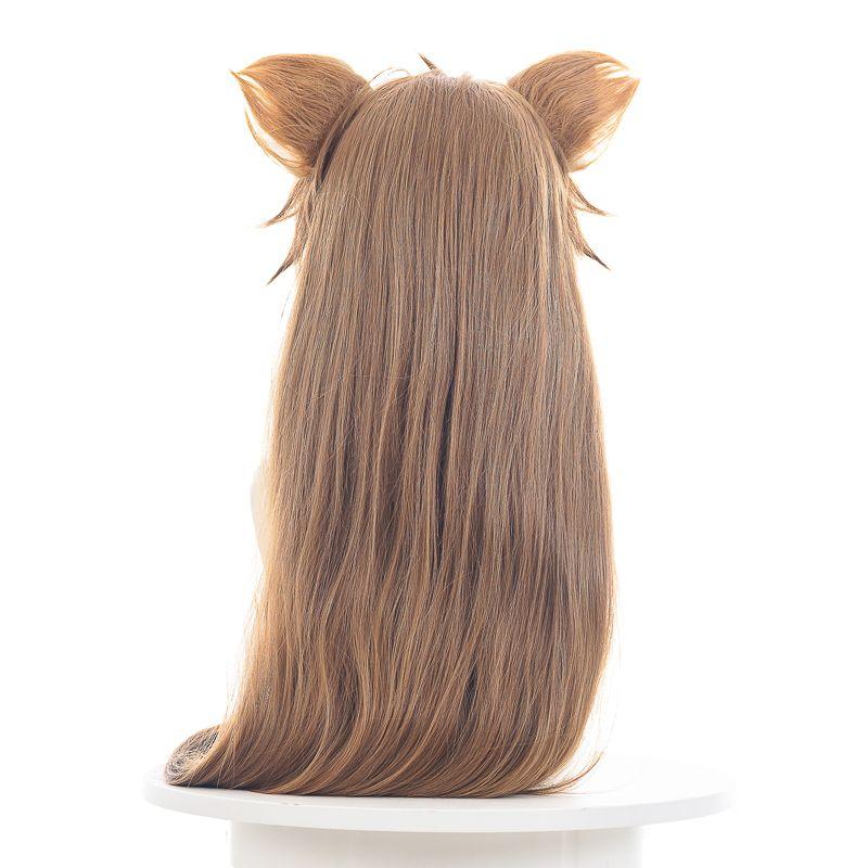 Game Genshin Impact Hina Gorou Brown Mixed Ears Long Cosplay Wigs