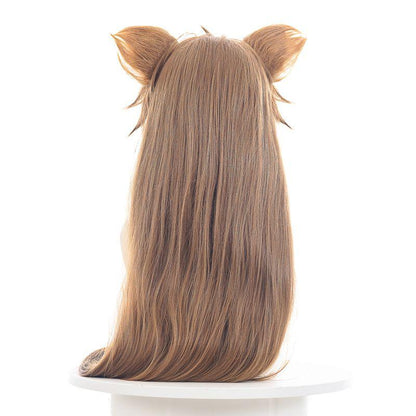 Game Genshin Impact Hina Gorou Brown Mixed Ears Long Cosplay Wigs